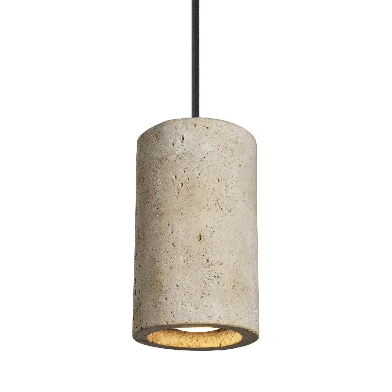 Small size Edison light bulbsTravertine Cylinder Pendant Light - 4 inch - Natural