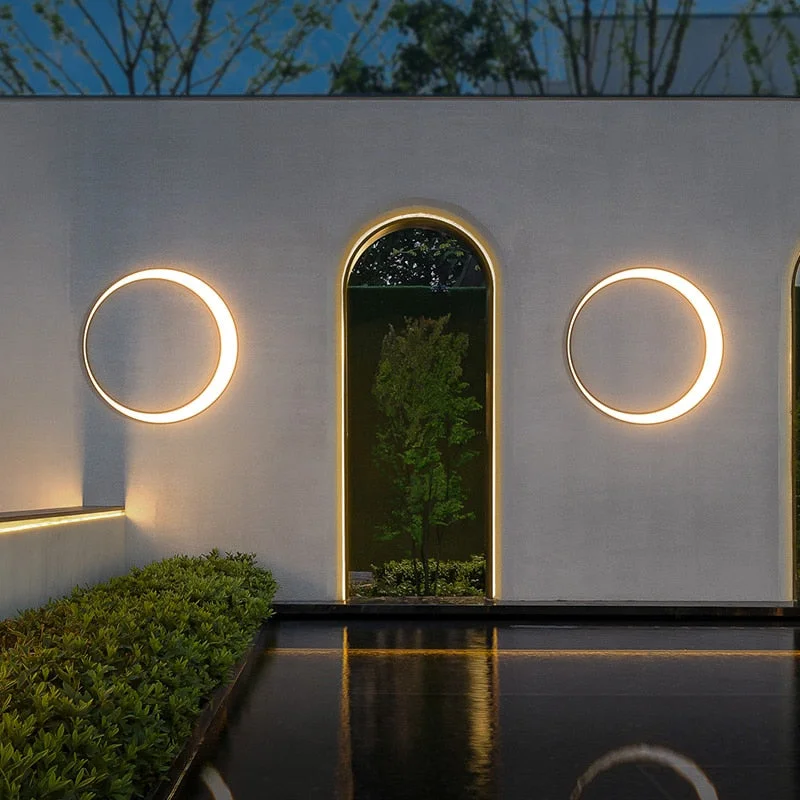 Decorative Crescent Moon Outdoor Waterproof Wall Sconces for Balcony, Courtyard, Garden, or Patio