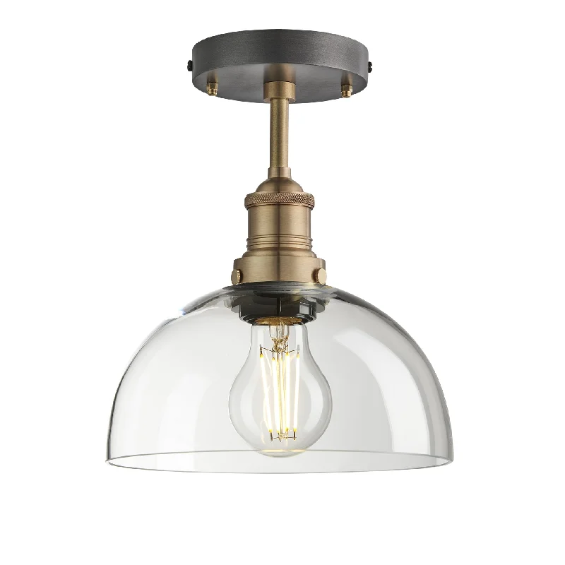 Brooklyn Glass Dome Flush Mount - 8 Inch - Clear