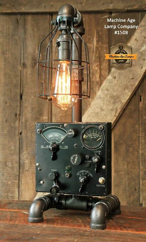 Steampunk Industrial Lamp / Aircraft WW2 Navigation Instrument / Aviation / #1508