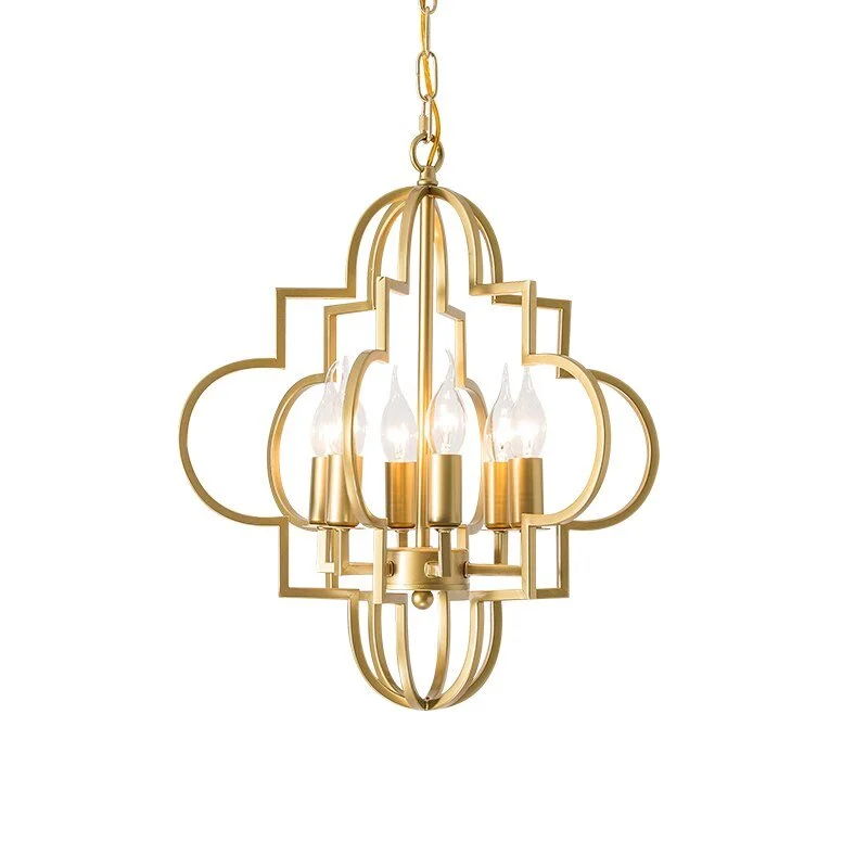 Industrial Ceiling - Mounted Lighting for Assembly PlantsLighting Luxury Hollow Gold Pendant Lights Led Hanging Lamp for Dining Room Kitchen Lighting Fixtures Home Lighting (Gold Width 42cm H50cm)