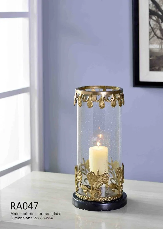 Gilt Bronze Glass Candleholder