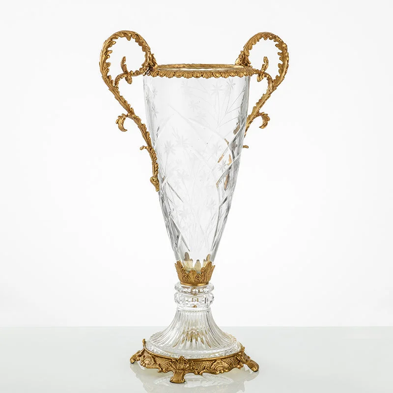 Gilt Bronze Crystal Flower Vase