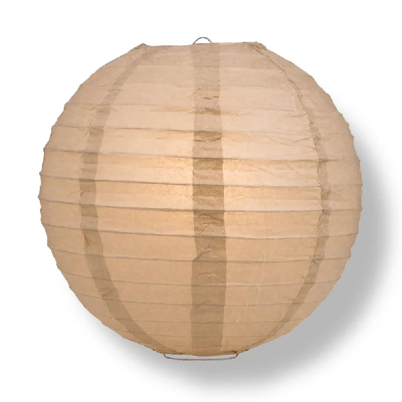 30" Dusty Sand Rose Jumbo Round Paper Lantern, Even Ribbing, Chinese Hanging Wedding & Party Decoration