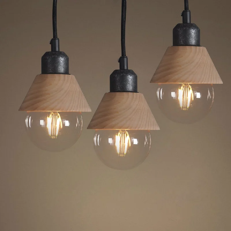 Industrial Lighting for Electronics ManufacturingWooden Mini Pendant Light Pack of 3