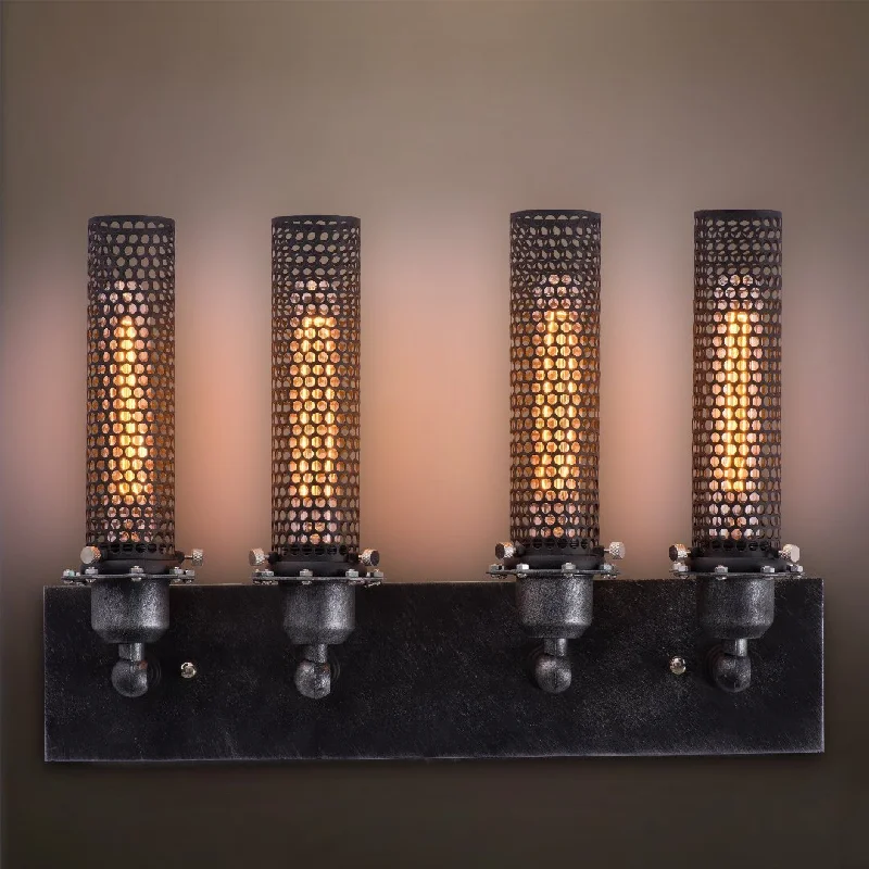 Grid 4 Lights Vanity Lighting Wall Sconce