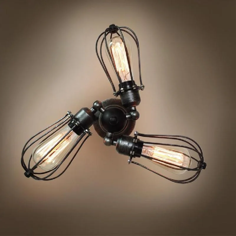 Globe 3 Lights Swing Arm Cage Sconce