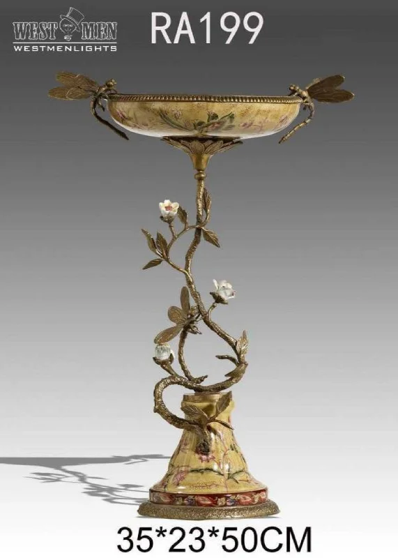 Gilt Bronze Compote Fruit Bowl Pedestal Dish