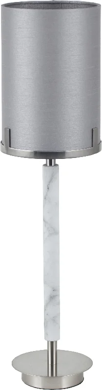 Midland Brushed Nickel and Grey Marble Effect Table Lamp