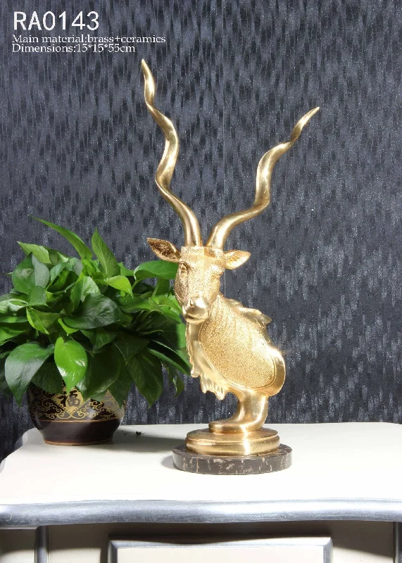 Gilt Bronze Decorative Deer Head