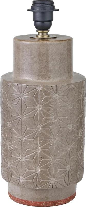 Sidra Grey Stoneware Etch Detail Table Lamp  - Base Only