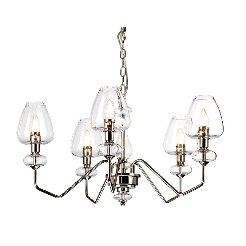 Armand 5 Light Polished Nickel Chandelier - Elstead