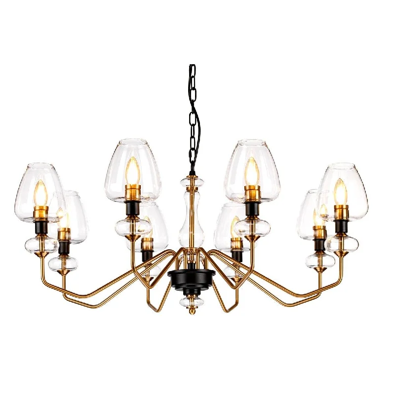 Armand 8 Light Aged Brass Chandelier Elstead Lighting