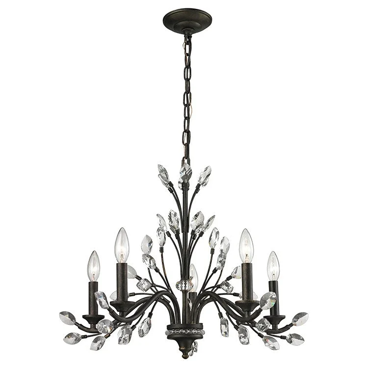 Crystal Branches Five-Light Chandelier