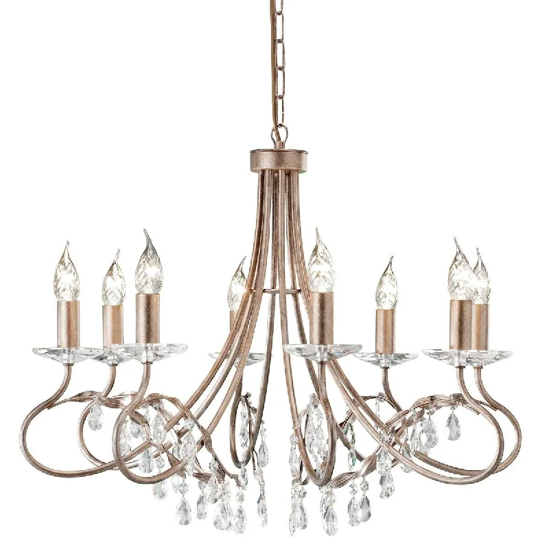 Elstead Christina 8 Light Chandelier - Silver & Gold