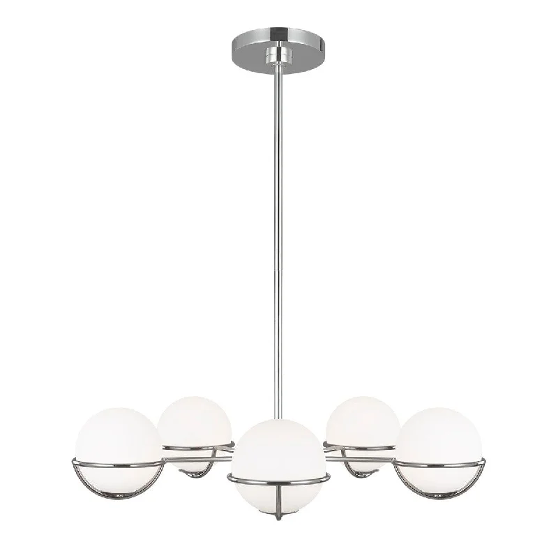 Feiss Apollo 5 Light Chandelier - Polished Nickel