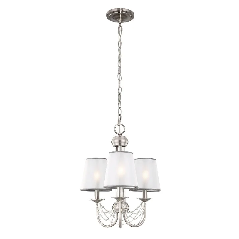 Feiss Aveline 3 Light Chandelier - Brushed Steel