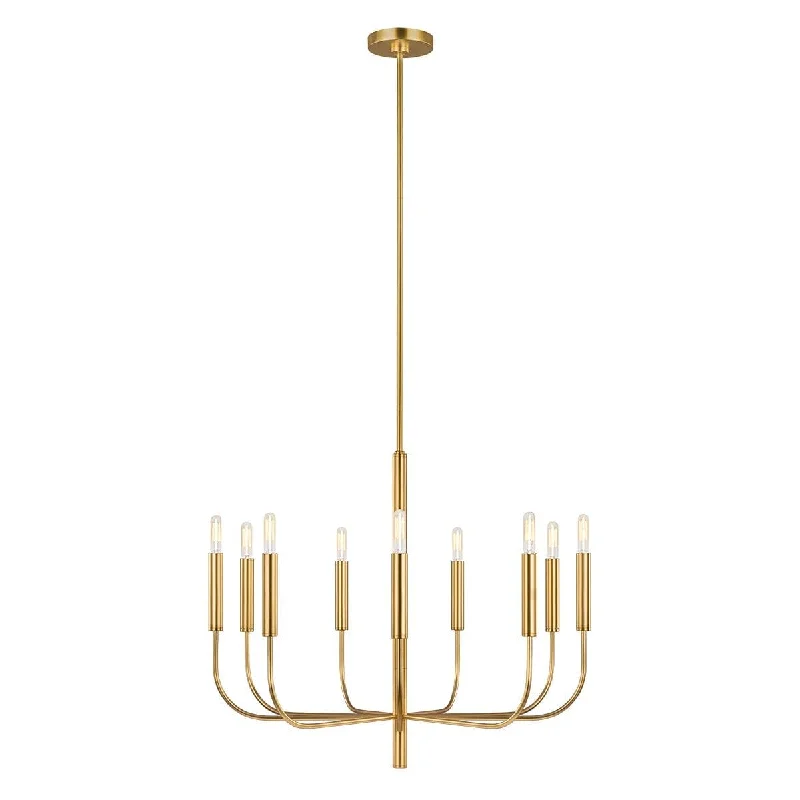 Feiss Brianna 9 Light Chandelier - Burnished Brass