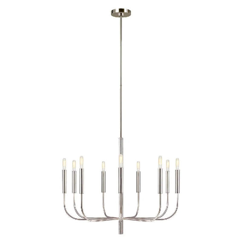 Feiss Brianna 9 Light Chandelier - Polished Nickel