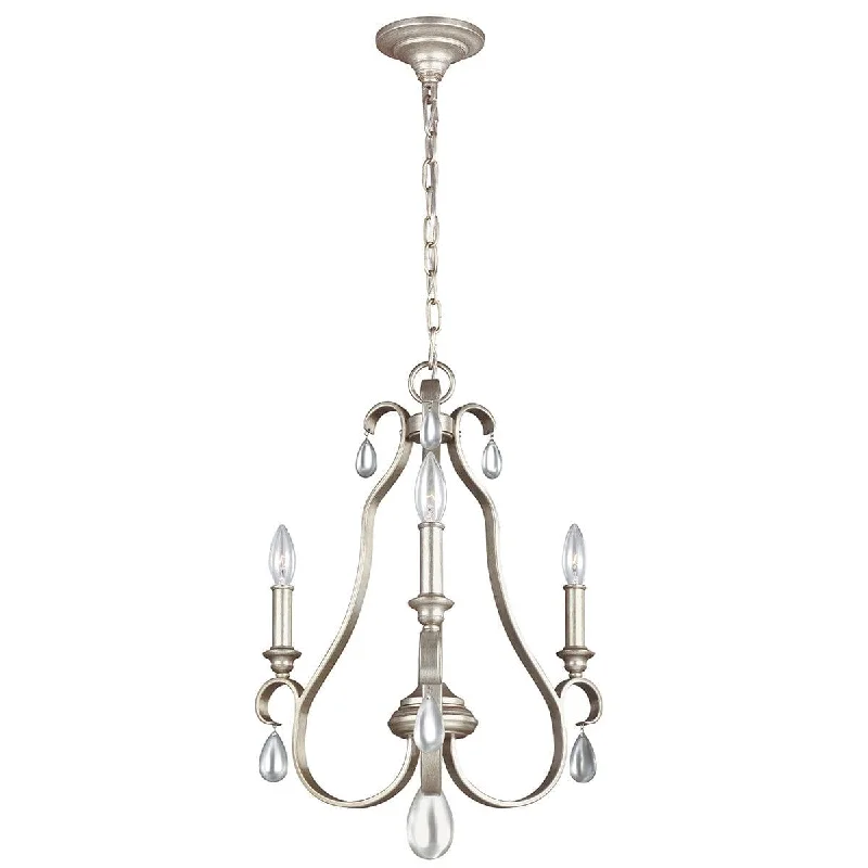 Feiss DeWitt 3 Light Chandelier Ceiling Light - Sunrise Silver