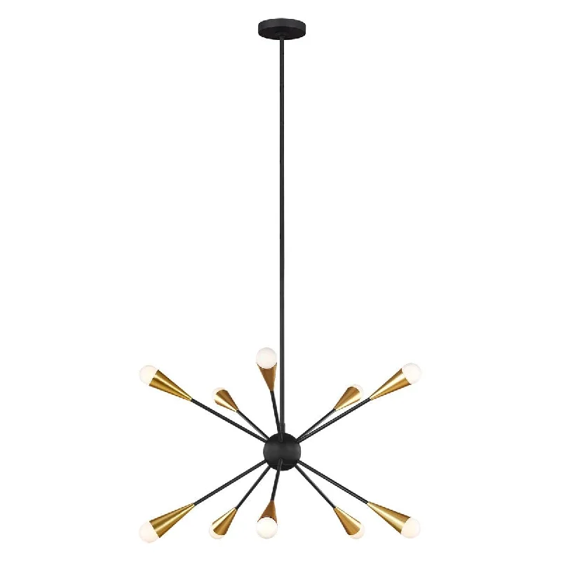 Feiss Jax 10 Light Chandelier - Midnight Black