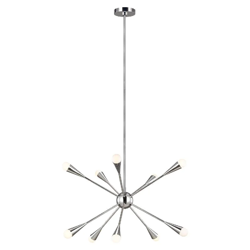 Feiss Jax 10 Light Polished Nickel Chandelier