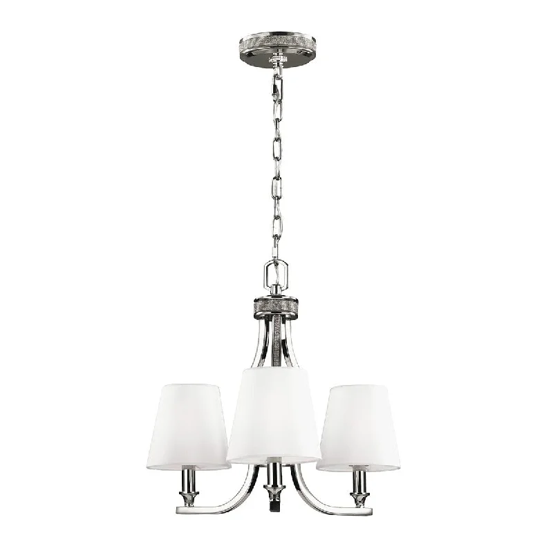 Feiss Pave 3 Light Chandelier Ceiling Light - Polished Nickel