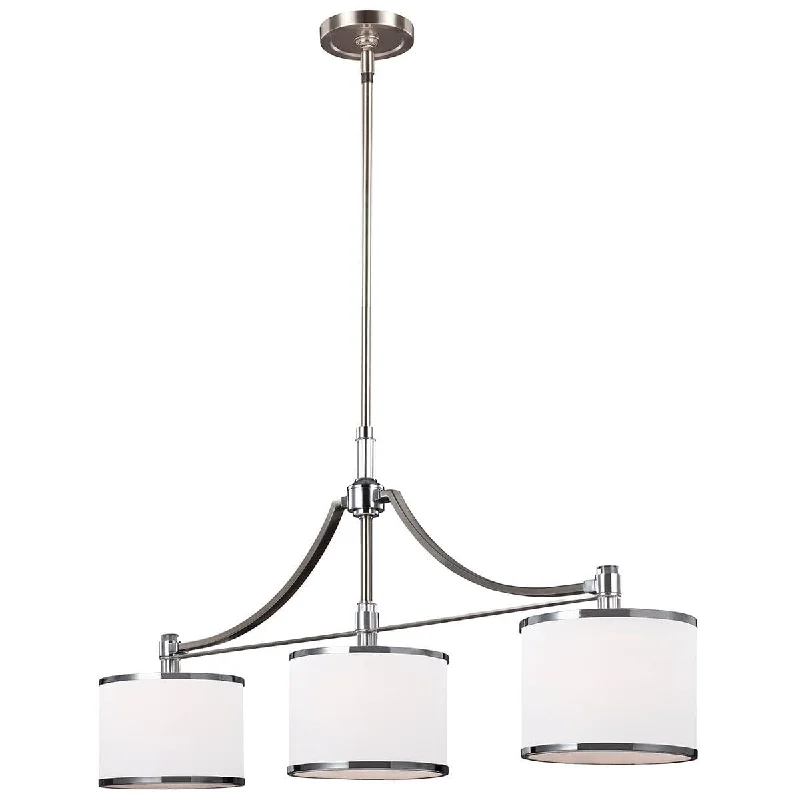 Feiss Prospect Park 3 Light Island Chandelier - Chrome/ Nickel