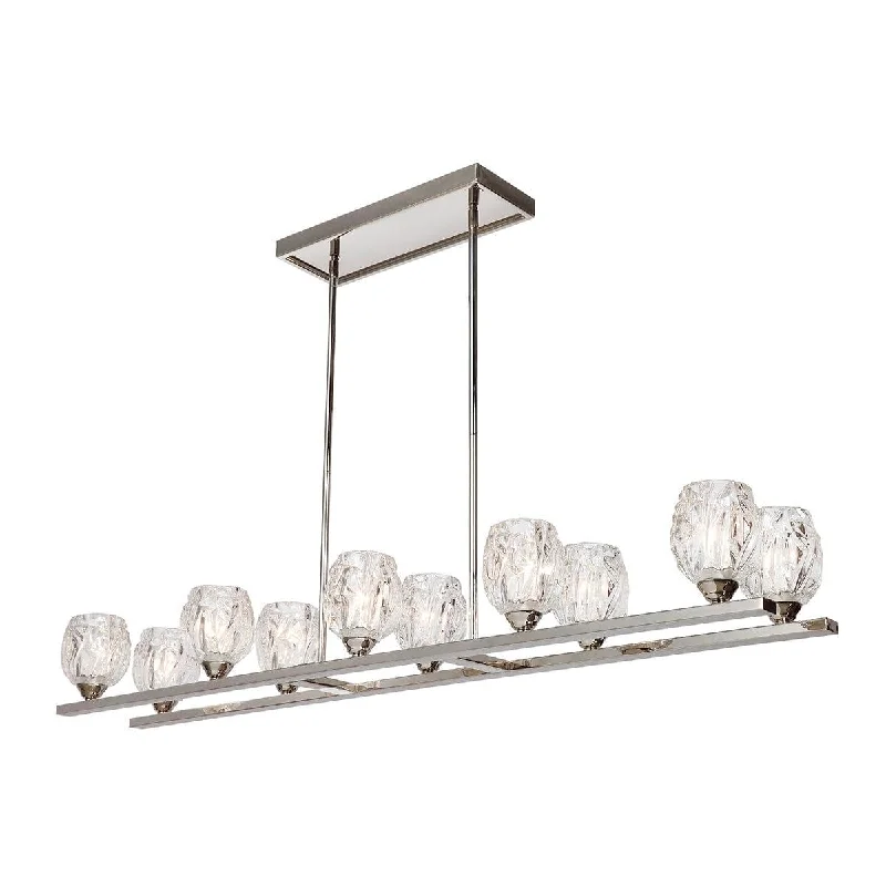 Feiss Rubin 10 Light Island Chandelier - Polished Nickel