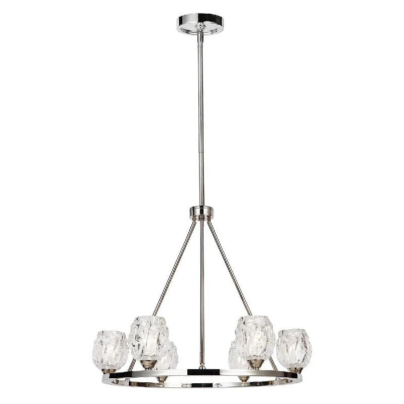 Feiss Rubin 6 Light Chandelier - Polished Nickel