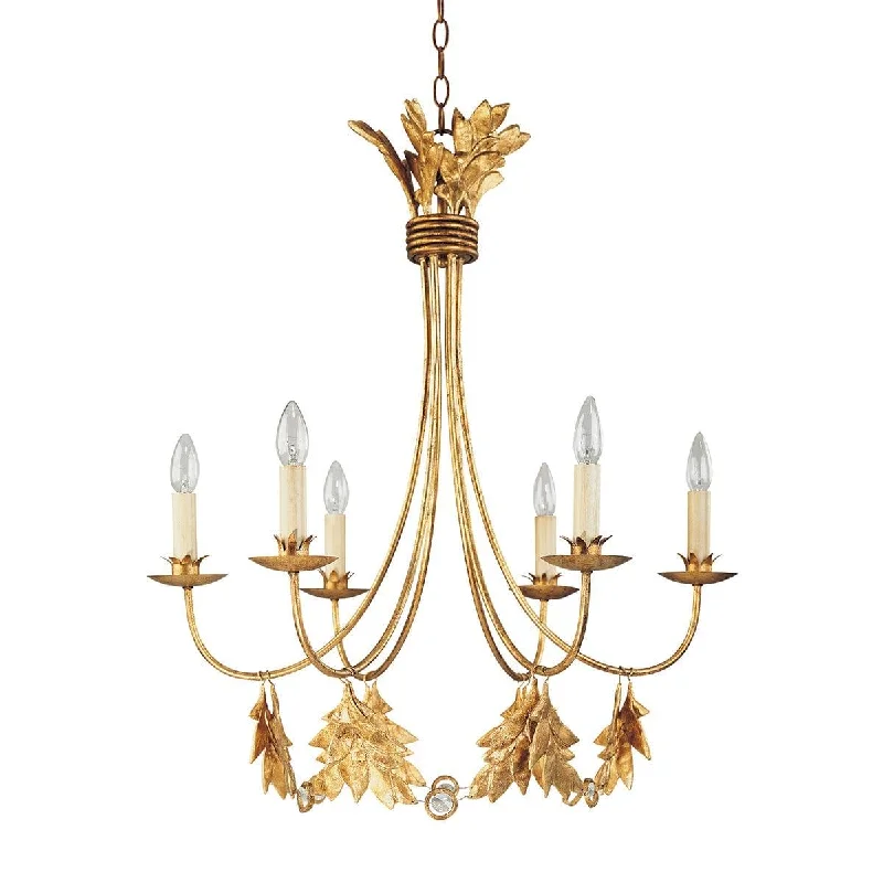 Flambeau Sweet Olive 6 Light Gold Chandelier Ceiling Light