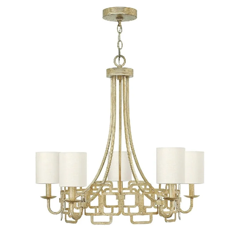 Hinkley Sabina 5 Light Chandelier Ceiling Light - Silver Leaf