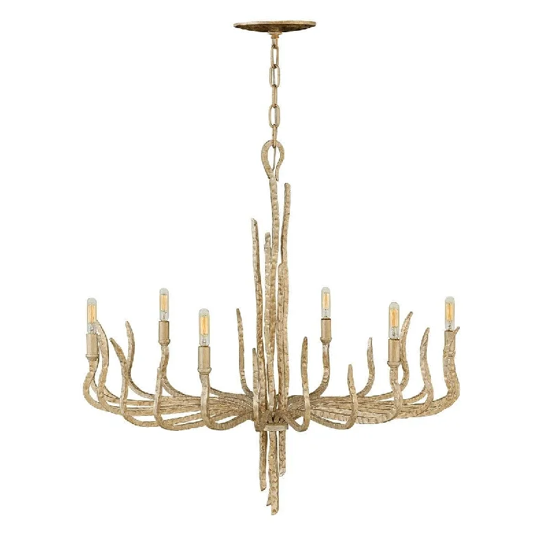 Hinkley Spyre 6 Light Chandelier Ceiling Light - Champagne Gold