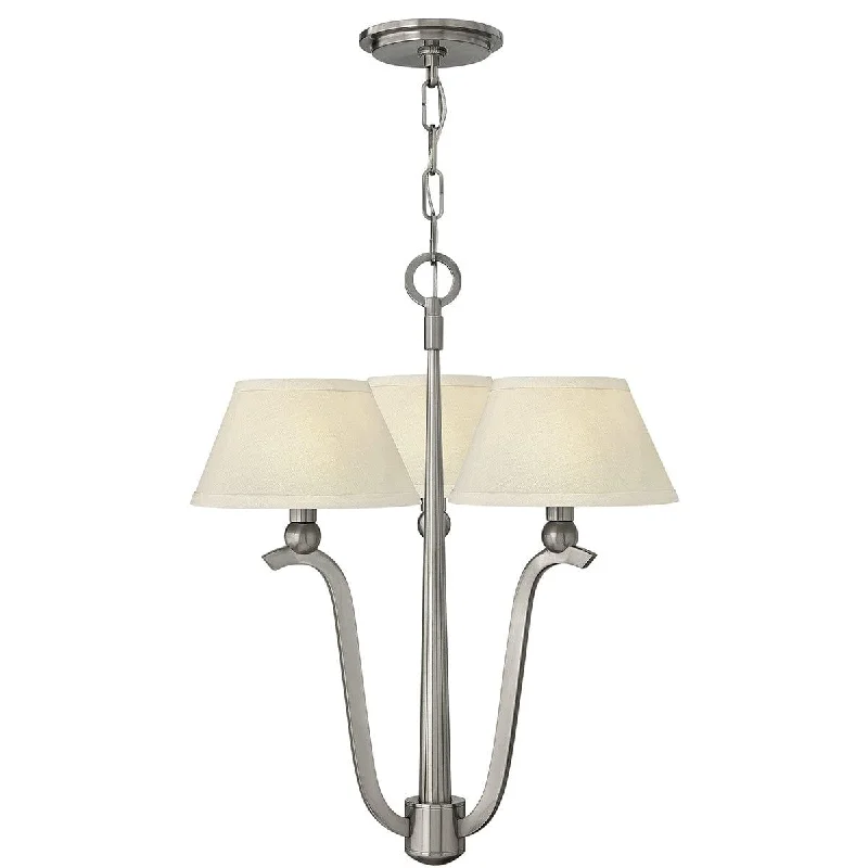 Hinkley Whitney 3 Light Chandelier - Brushed Nickel