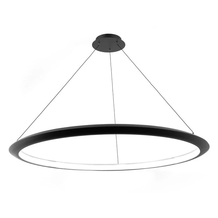 Industrial Iron Chandeliers for Loft - Inspired SpacesThe Ring Single-Light 48" LED Round Pendant 3000K