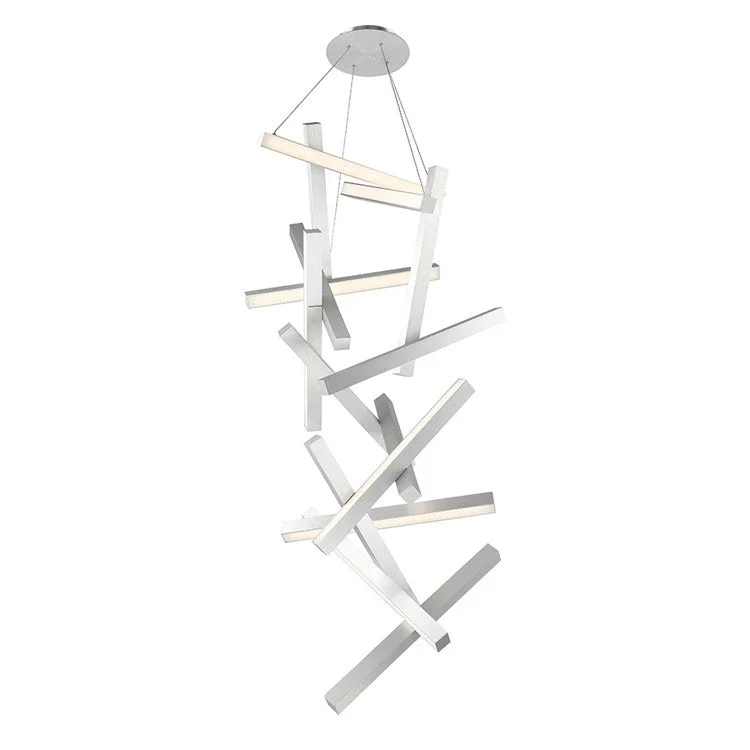 Chaos Fifteen-Light 75" LED Vertical Chandelier 3000K