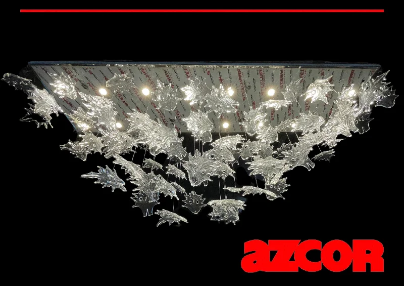 Bohemian Glass | Oak Leaves Rectangular Chandelier 2400