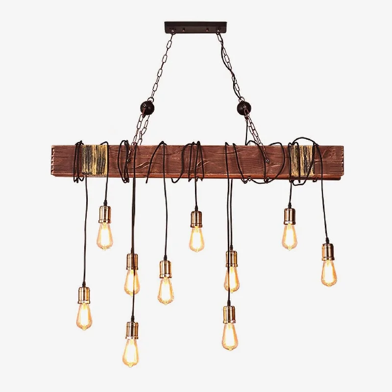 Wood Hanging Multi Chandelier