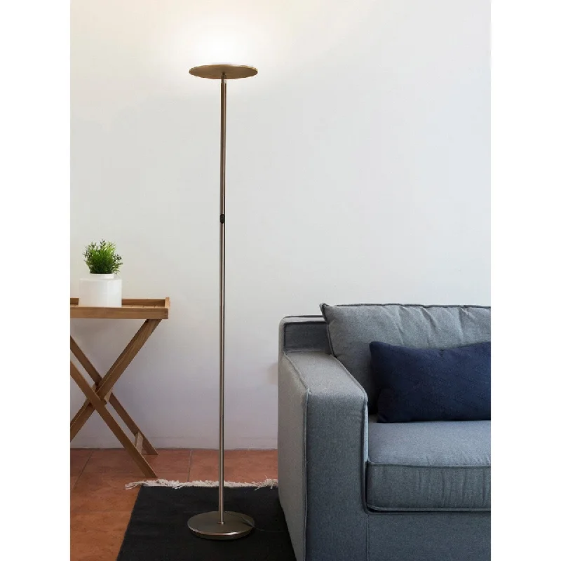 Marble Base Floor Lamp for a Touch of LuxuryBrightech Sky Flux 67 in. Brushed Nickel Industrial Dimmable and Color Temperature Adjustable LED Floor Lamp