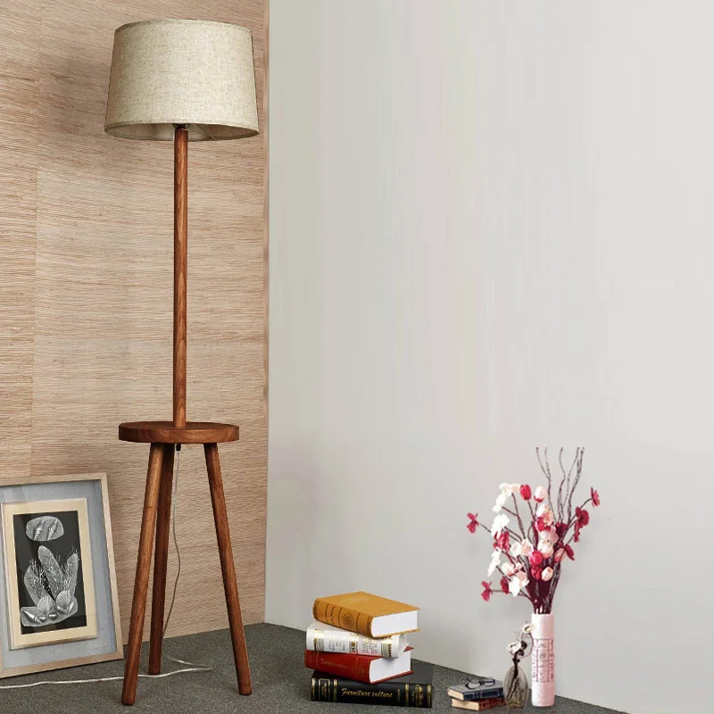 Modern Minimalist Floor Lamp for Contemporary Living RoomsSolid Wood Floor Lamp Bpmt15-W