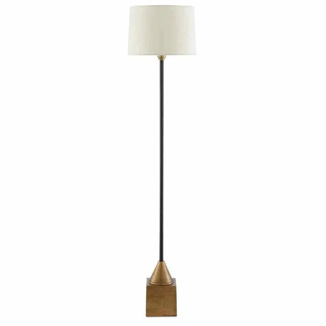 Fabric Floor Lamp with a Linen Shade for a Relaxed AestheticAntique Brass Black Keeler Floor Lamp