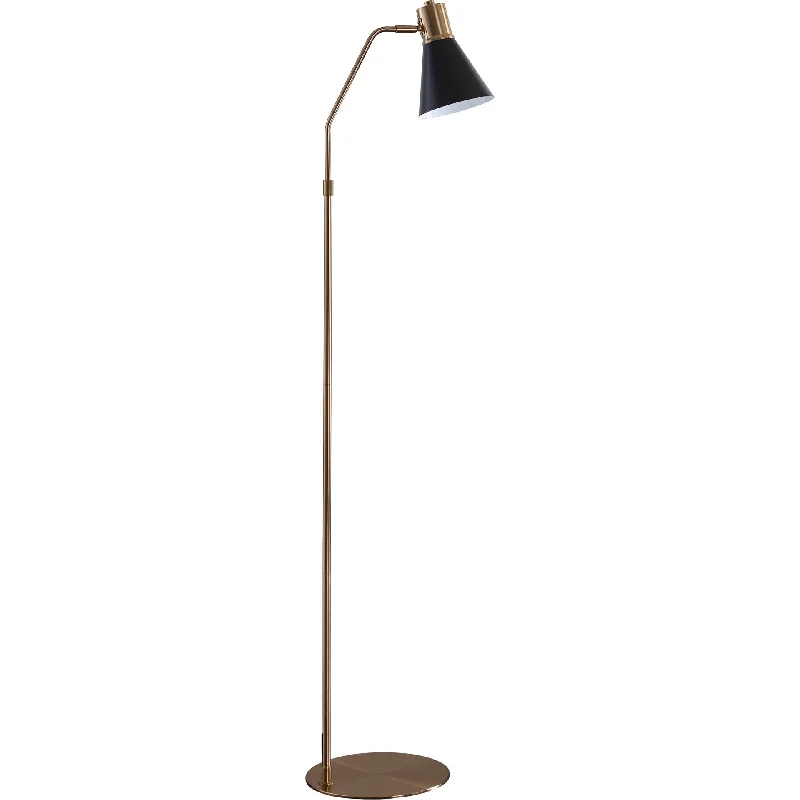 Rustic Farmhouse Style Floor Lamp for Cozy BedroomsGridiron Floor Lamp Black/Brass Gold