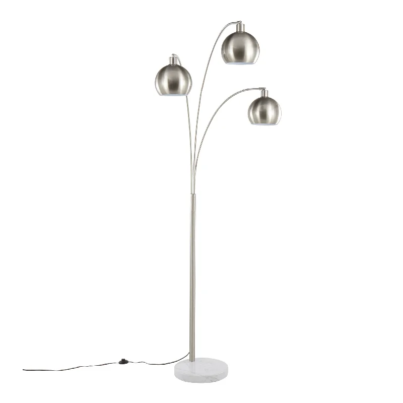 Rustic Farmhouse Style Floor Lamp for Cozy BedroomsWillow Contemporary Floor Lamp in Brushed Nickel and White Marble by LumiSource