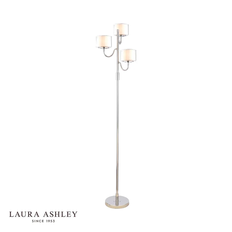 Industrial Style Floor Lamp with Exposed Bulbs for Loft ApartmentsLaura Ashley Southwell 3 Light Floor Lamp Polished Nickel and Opal Glass - ID 13295