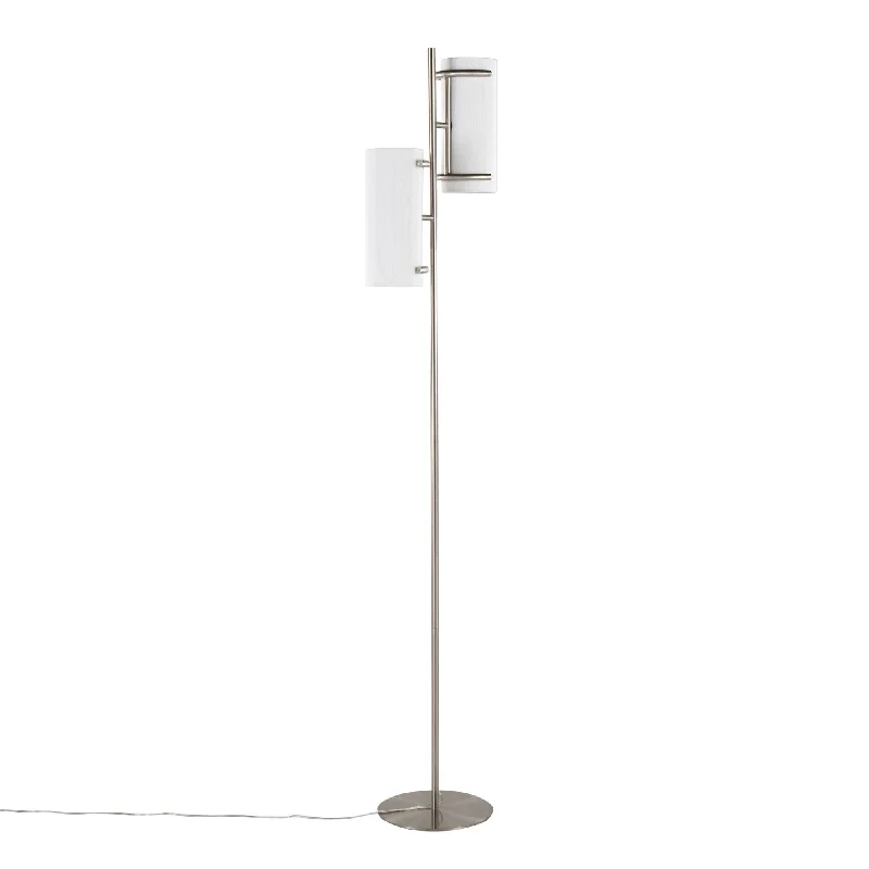 Victorian Style Floor Lamp for Traditional and Elegant InteriorsRhonda Contemporary/Glam Floor Lamp in Brushed Nickel with White Shade by LumiSource