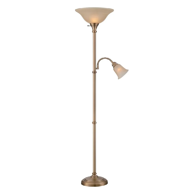 Metal Floor Lamp with a Matte Black Finish for a Sleek LookLite Source Henley 2-light Torchier or Reading Lamp