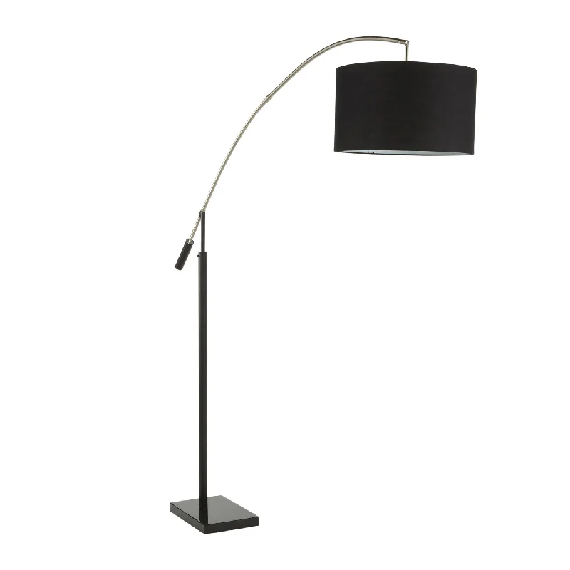 Victorian Style Floor Lamp for Traditional and Elegant InteriorsMilan Contemporary Floor Lamp in Black Marble and Black Linen Shade by LumiSource