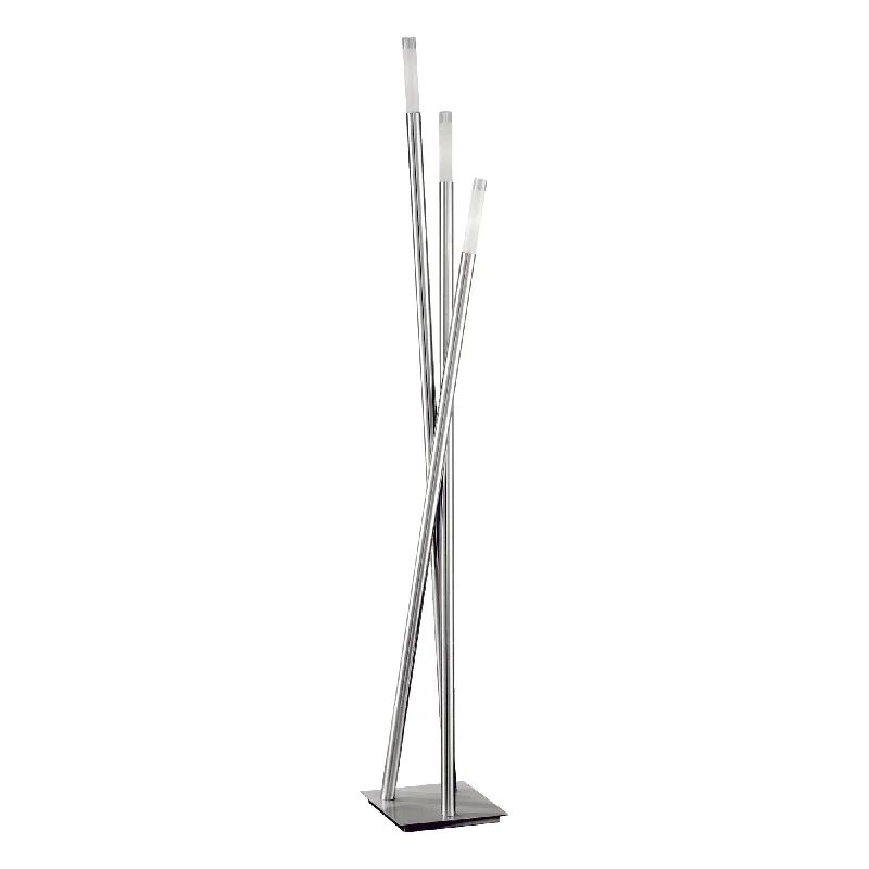 Smart Floor Lamp with Voice Control and Bluetooth ConnectivityIcicle Contemporary Floor Lamp in Brushed Nickel by LumiSource