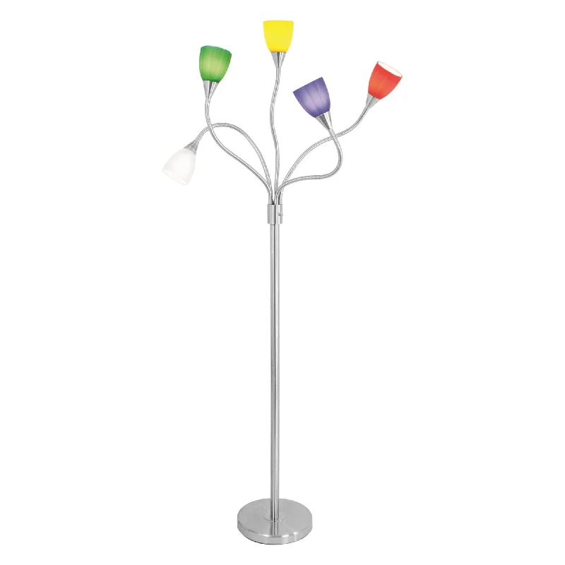 Modern Minimalist Floor Lamp for Contemporary Living RoomsMedusa Contemporary Floor Lamp with Colored Sconces by LumiSource