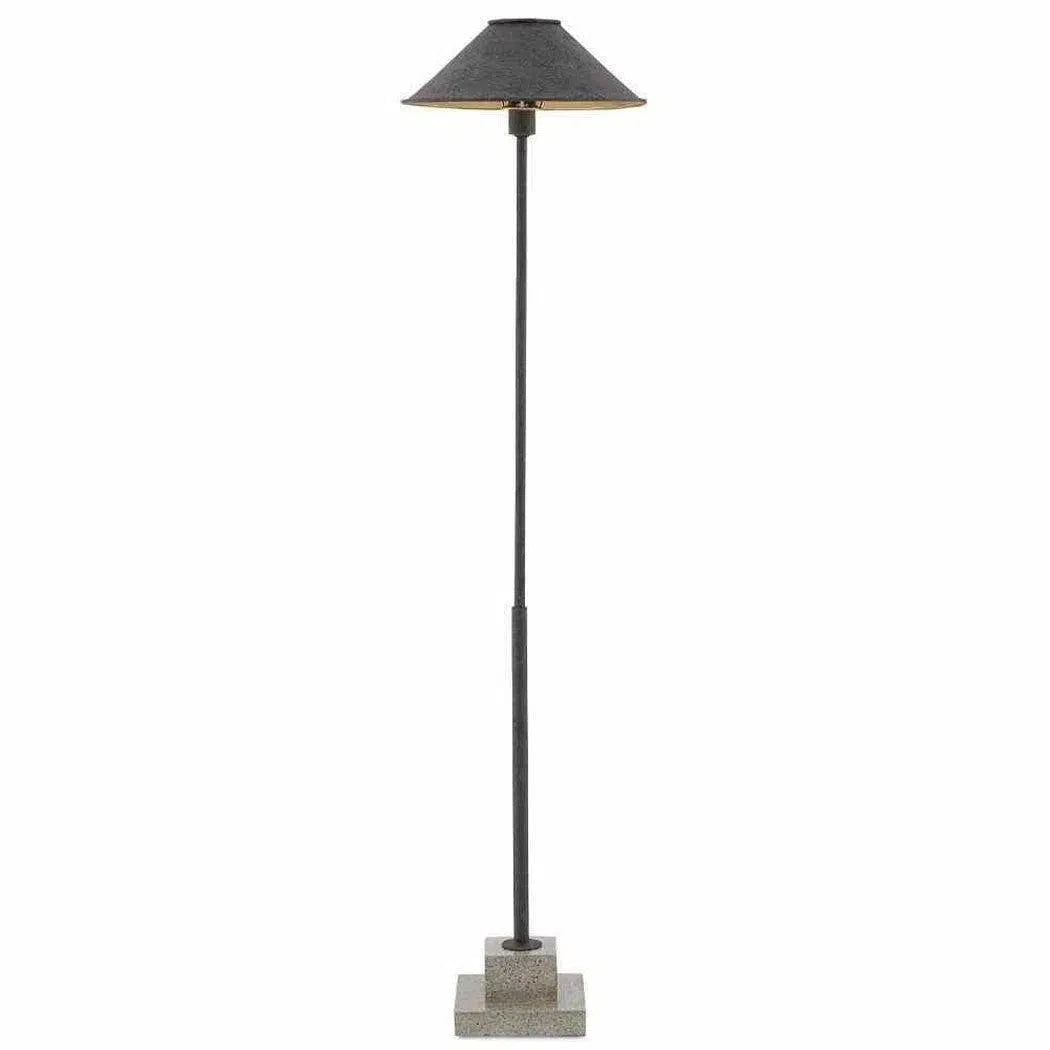 Glass Floor Lamp with Frosted Shades for Soft Diffused LightMole Black Gold Leaf Polished Concrete Fudo Floor Lamp